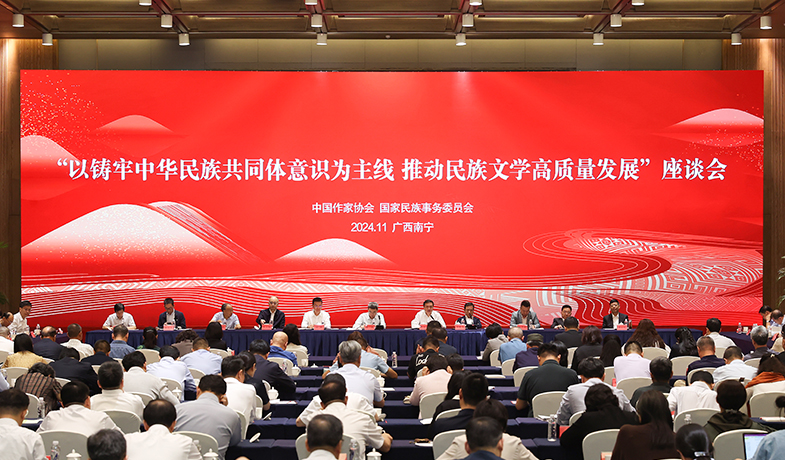 11月17日，“以铸牢中华民族共同体意识为主线  推动民族文学高质量发展”座谈会在广西南宁举行
